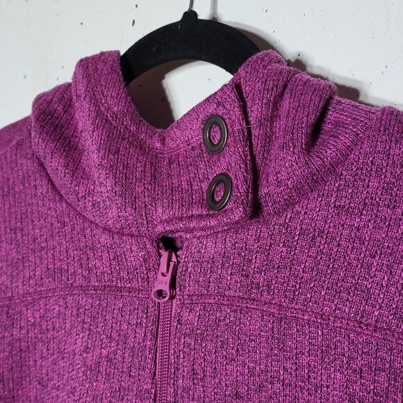 T by Talbots Womens Purple Fleece Full Zip Jacket Size Medium Activewear Outdoor - Picture 3 of 10